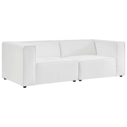 Mingle 2-Piece vegan leather sectional sofa loveseat in white by Modway HouseOfZazla on Tampa Home & Garden Store