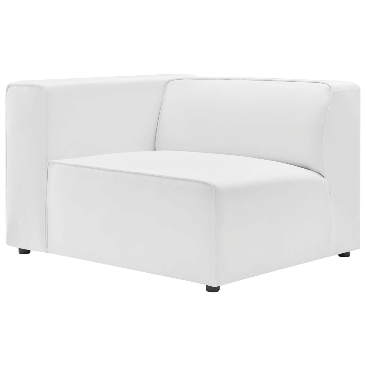 Mingle 2-Piece Vegan Leather Sectional Loveseat white with stitched seams by Modway on Tampa Home & Garden Store