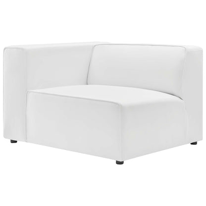 Mingle 2-Piece Vegan Leather Sectional Loveseat white with stitched seams by Modway on Tampa Home & Garden Store
