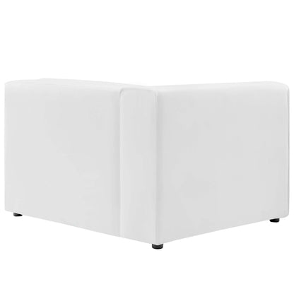 HouseOfZazla Mingle vegan leather sectional sofa loveseat in white with modern modular design on Tampa Home & Garden Store