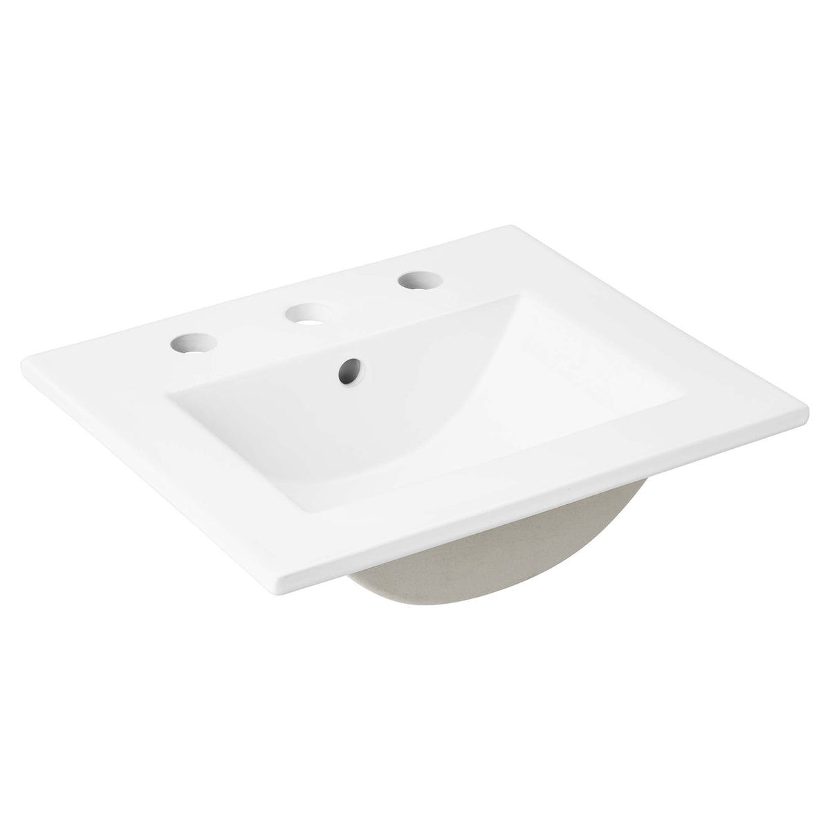 Cayman bathroom sink by Modway, white porcelain with multiple faucet holes on Tampa Home & Garden Store