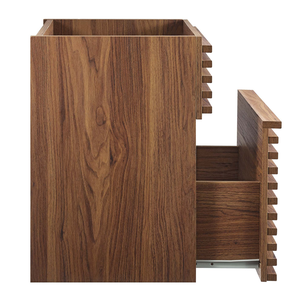 Render 18in walnut wall-mount bathroom vanity cabinet with wood grain finish by HouseOfZazla on Tampa Home & Garden Store