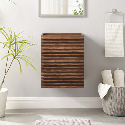 Render 18in walnut wall-mount bathroom vanity cabinet with horizontal wood grain by Modway on Tampa Home & Garden Store