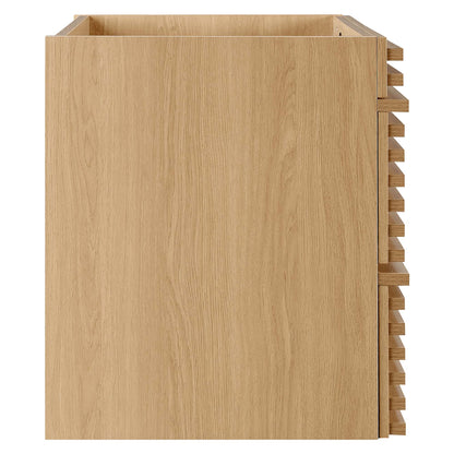 Render wall-mount bathroom vanity cabinet by Modway in oak with slotted side panels on Tampa Home & Garden Store
