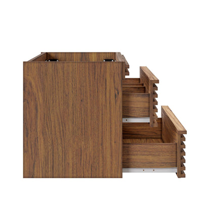 Render wall-mount bathroom vanity cabinet woodgrain with open drawers by Modway on Tampa Home & Garden Store
