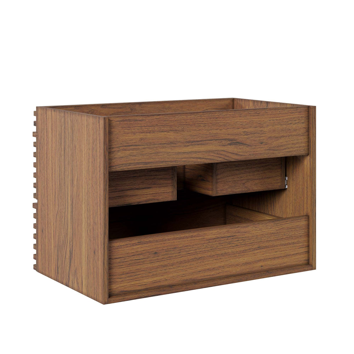 Render wall-mount bathroom vanity oak wood grain cabinet with drawers HouseOfZazla on Tampa Home & Garden Store