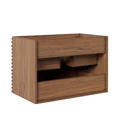 Render wall-mount bathroom vanity oak wood grain cabinet with drawers HouseOfZazla on Tampa Home & Garden Store