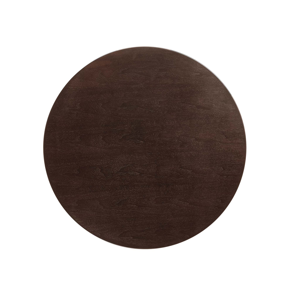 Lippa 36in round wood coffee table in dark brown finish with visible wood grain on Tampa Home & Garden Store