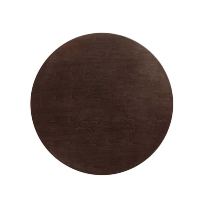 Lippa 36in round wood coffee table in dark brown finish with visible wood grain on Tampa Home & Garden Store