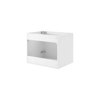 Vitality 24in white bathroom vanity cabinet by Modway, open interior view on Tampa Home & Garden Store