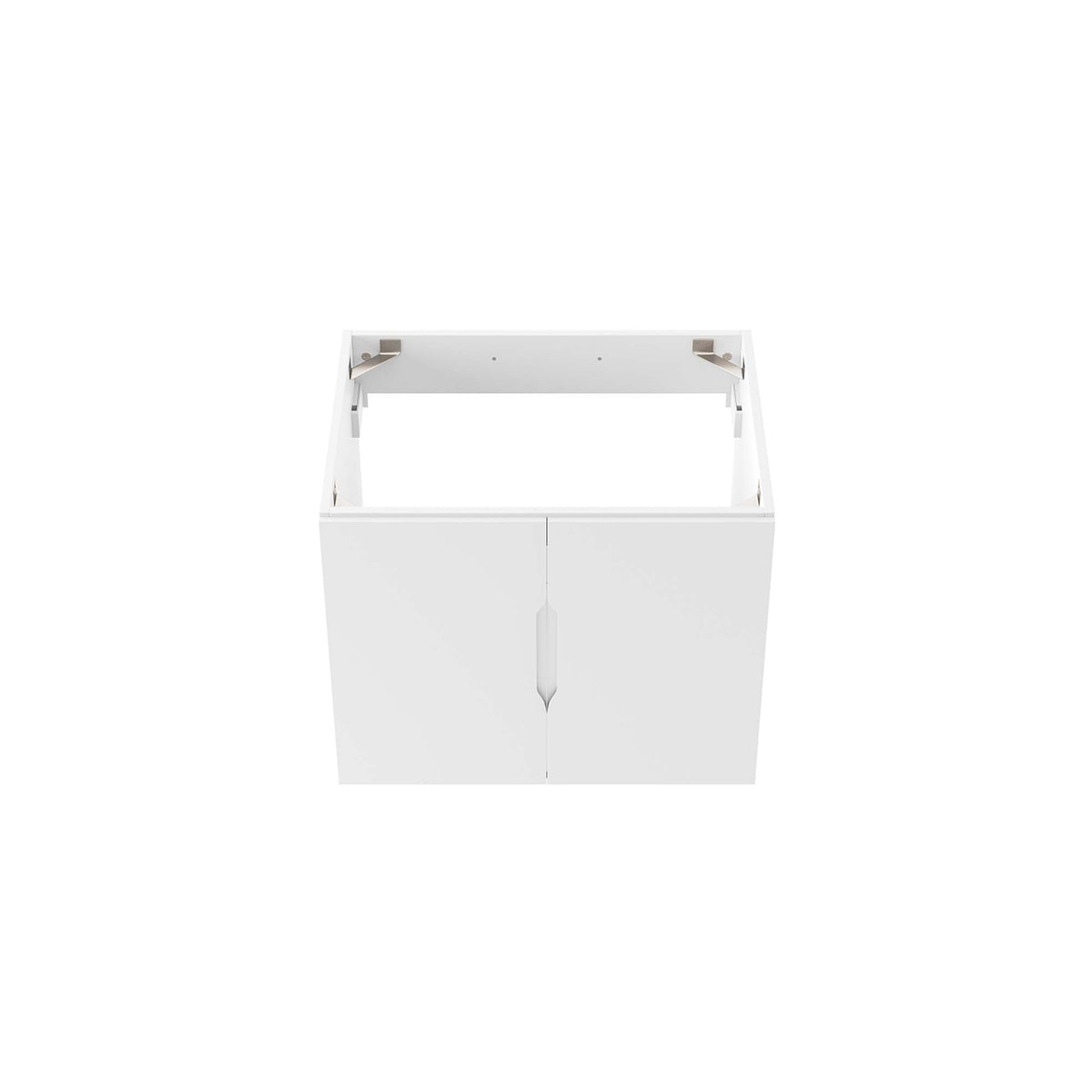 Vitality 24in white bathroom vanity cabinet with metal hinges, modern bathroom storage on Tampa Home & Garden Store