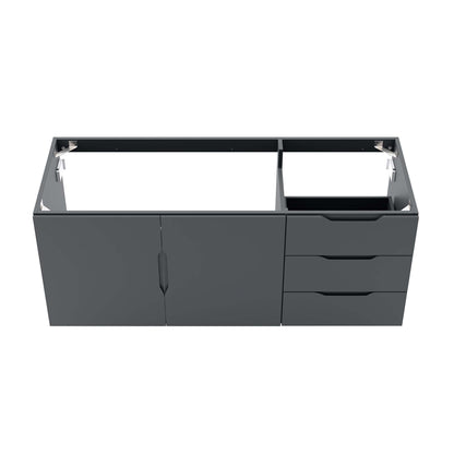 Vitality 48-inch vanity cabinet in dark gray with drawer stack for single or double sink on Tampa Home & Garden Store