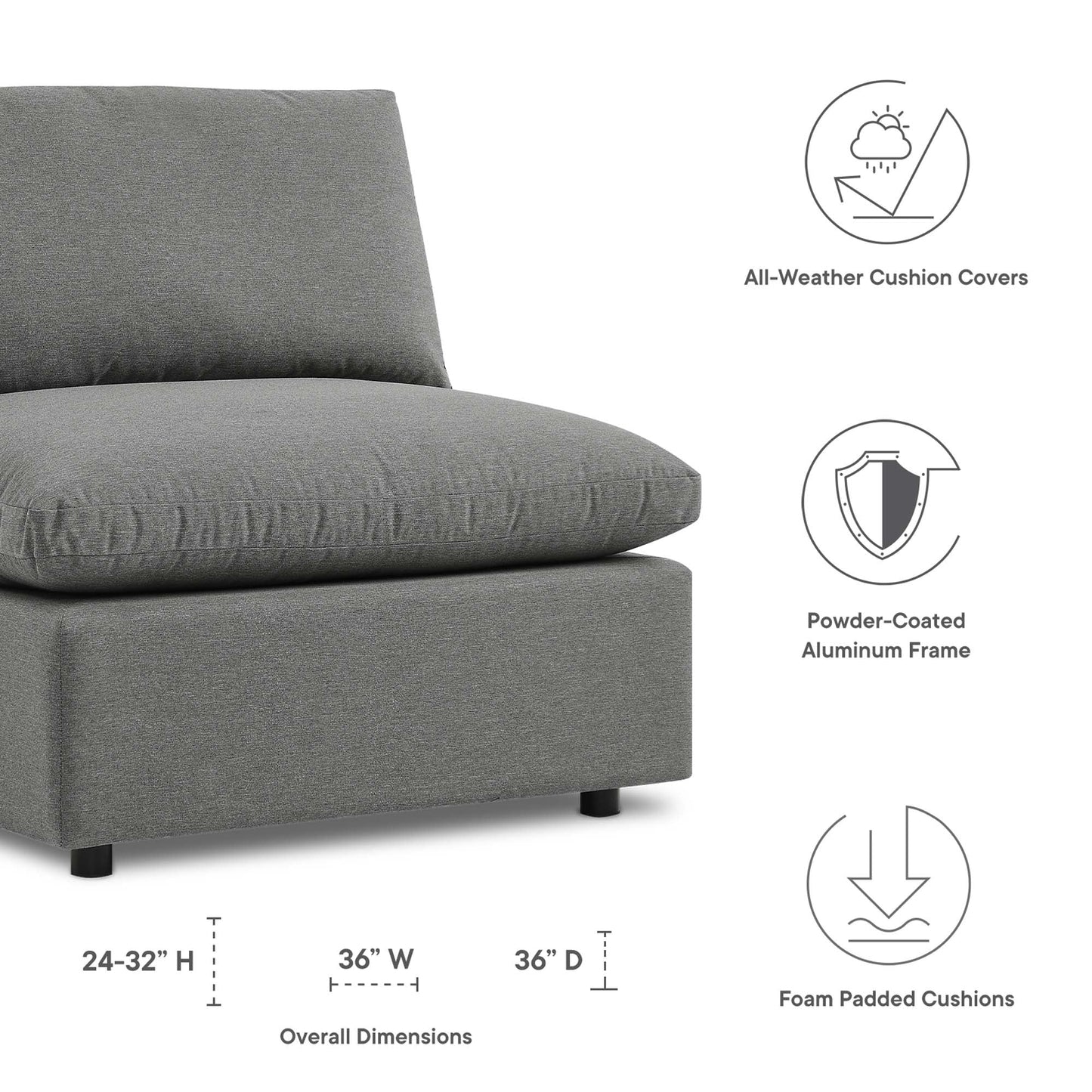 Commix Overstuffed Outdoor And Cozy Patio Chair