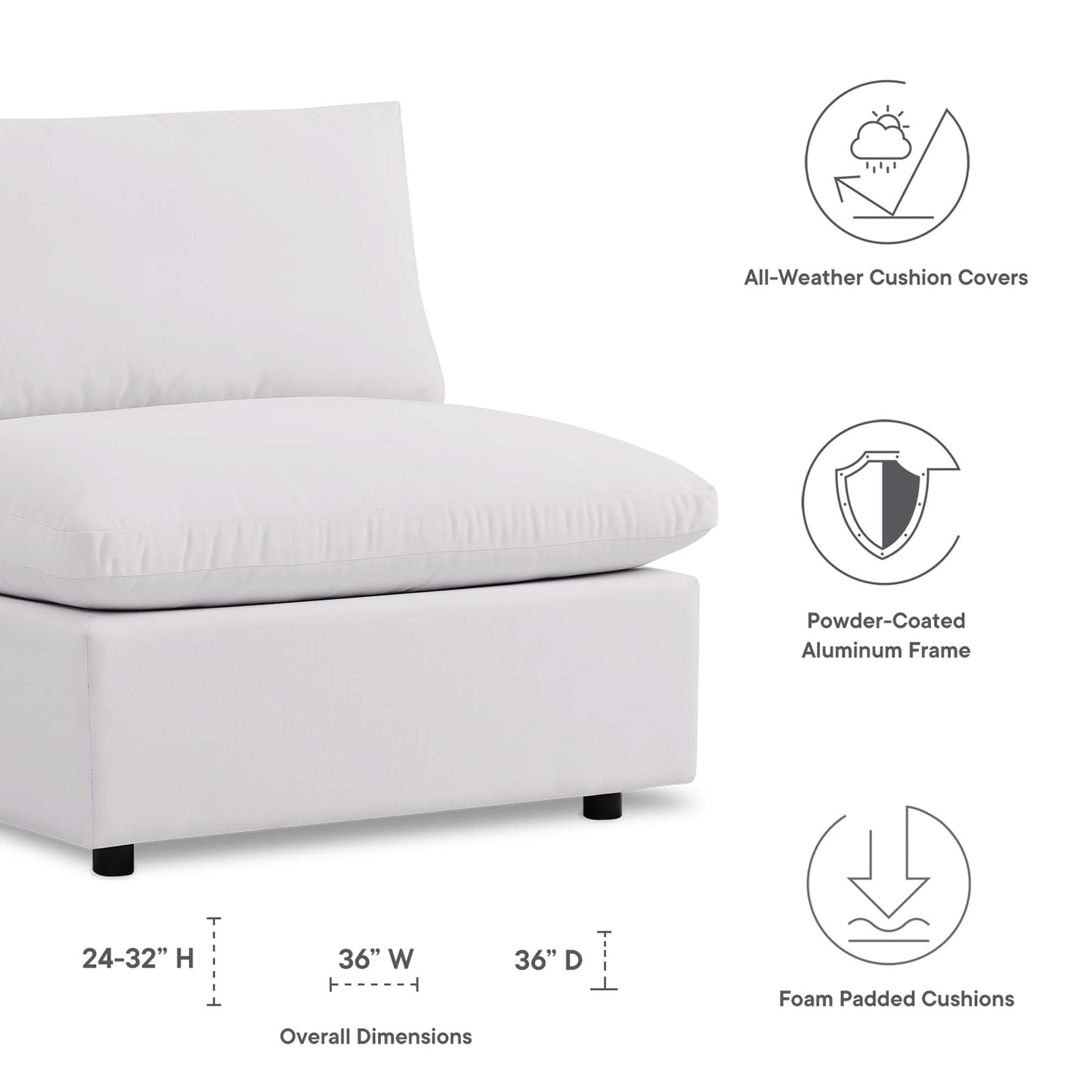 Commix Overstuffed Outdoor And Cozy Patio Chair