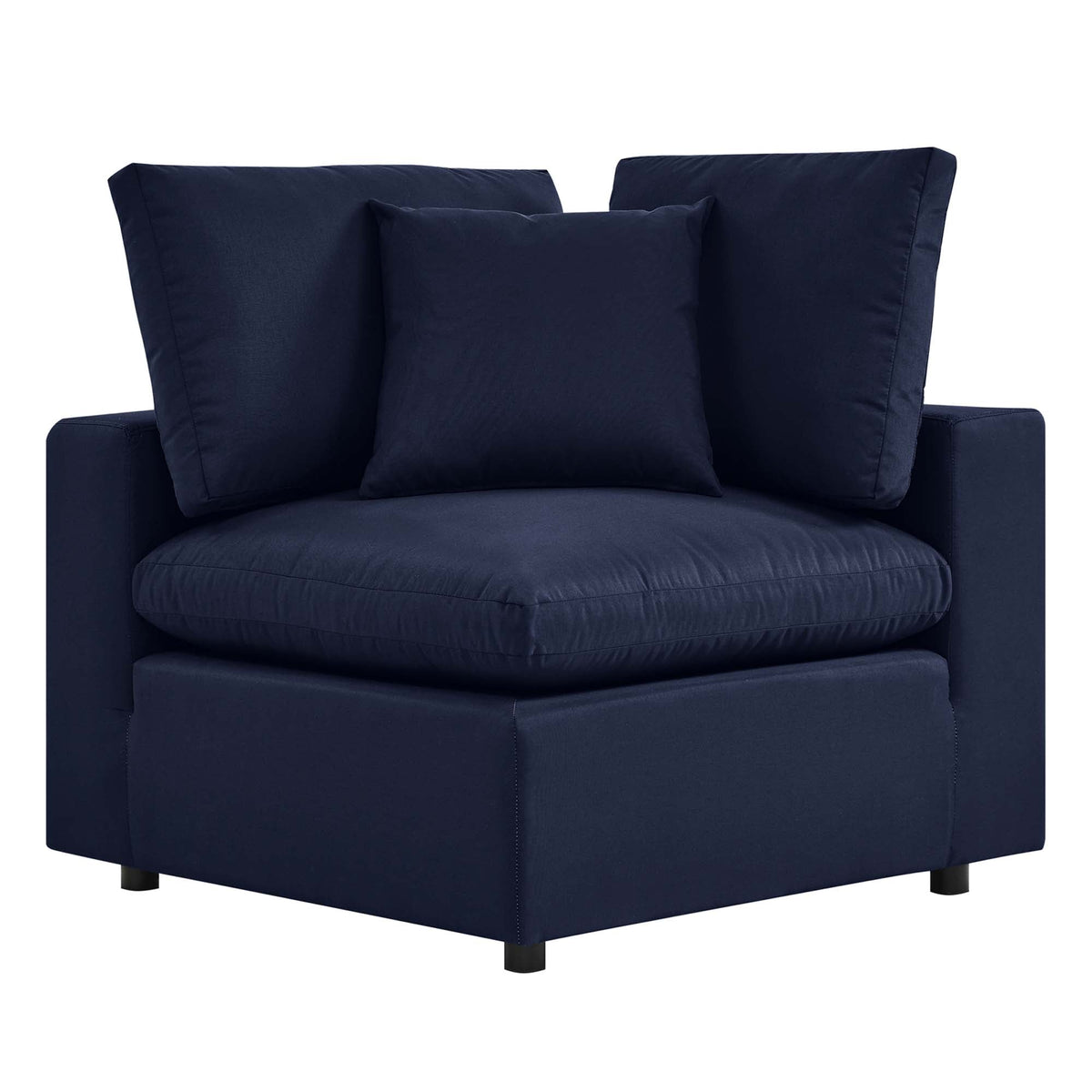 Commix Overstuffed Corner Chair navy cushions by HouseOfZazla on Tampa Home & Garden Store