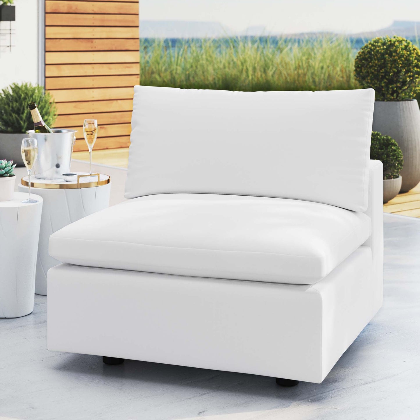 Commix Sunbrella Outdoor Armless Chair by Modway