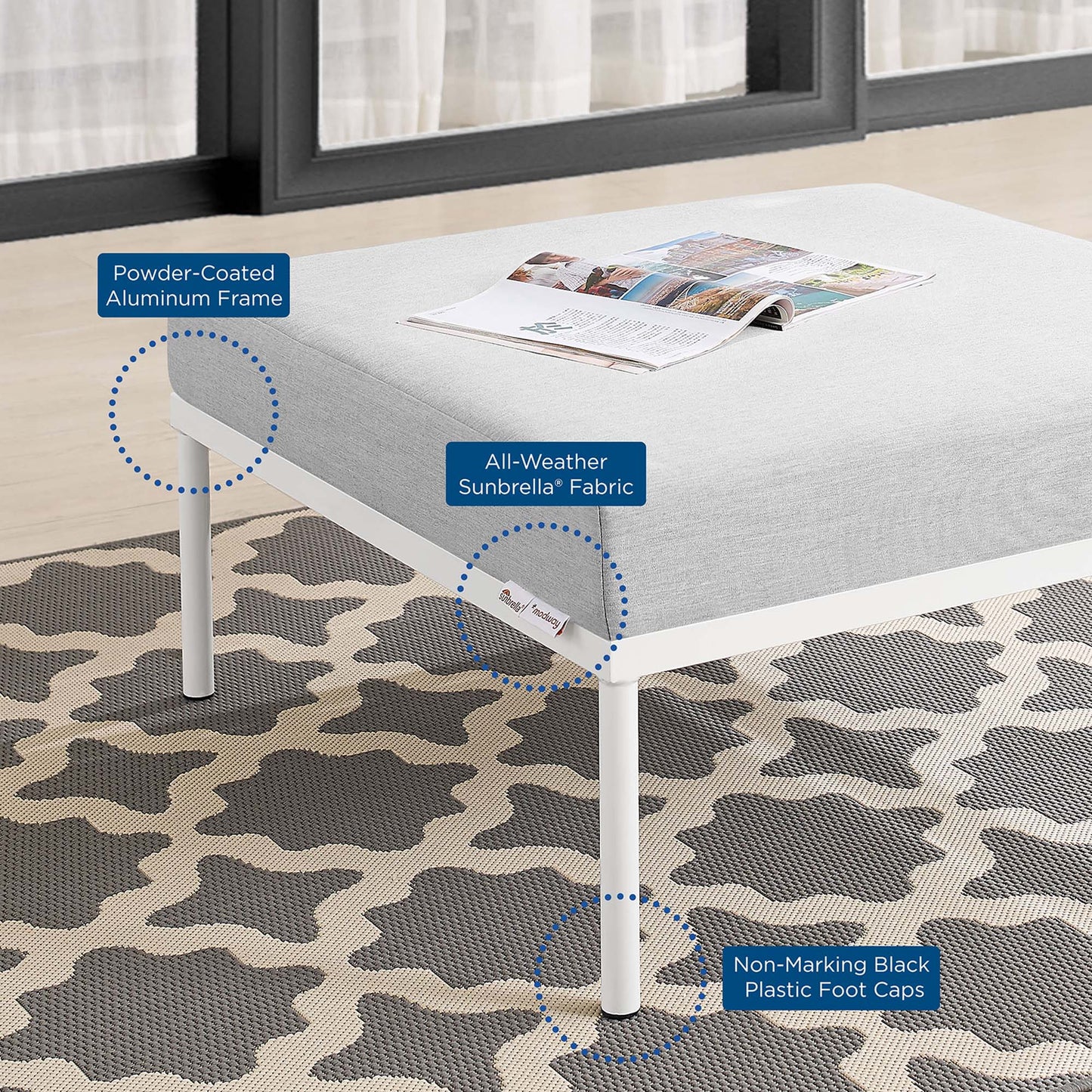 Harmony with Outdoor Patio Sunbrella Ottoman
