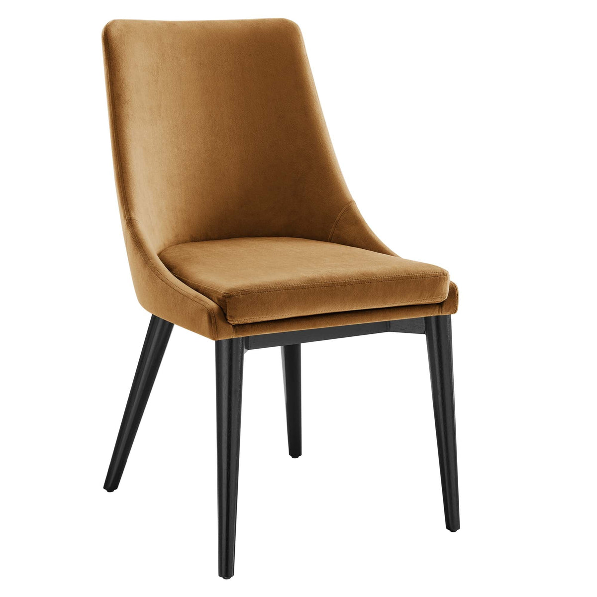 Viscount Performance Velvet Dining Chair by Modway, tan velvet upholstery with black legs on Tampa Home & Garden Store