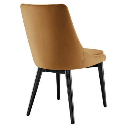 Viscount Performance Velvet Dining Chair by Modway tan velvet upholstery with black metal legs on Tampa Home & Garden Store