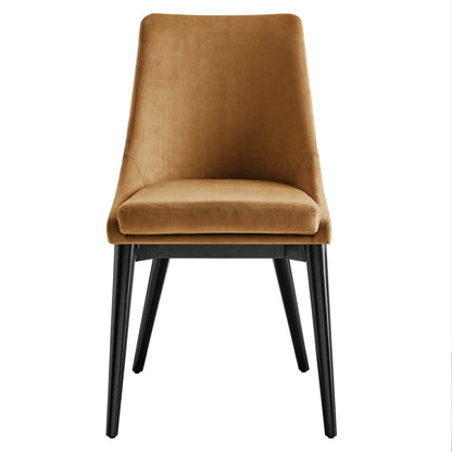 Viscount Performance Velvet Dining Chair tan velvet with black legs by HouseOfZazla on Tampa Home & Garden Store