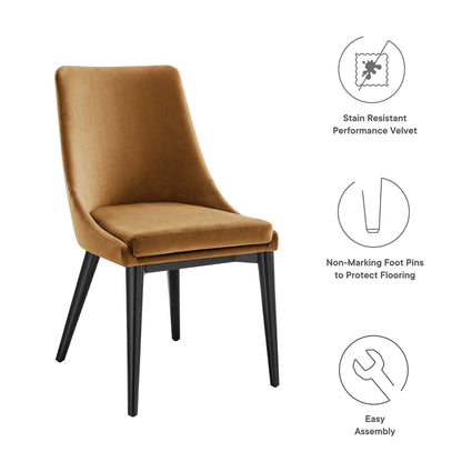 Viscount Performance Velvet Dining Chair in tan velvet with black tapered legs by Modway on Tampa Home & Garden Store