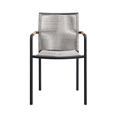 Serenity outdoor patio armchairs set of 2 with gray rope weave and black frame on Tampa Home & Garden Store