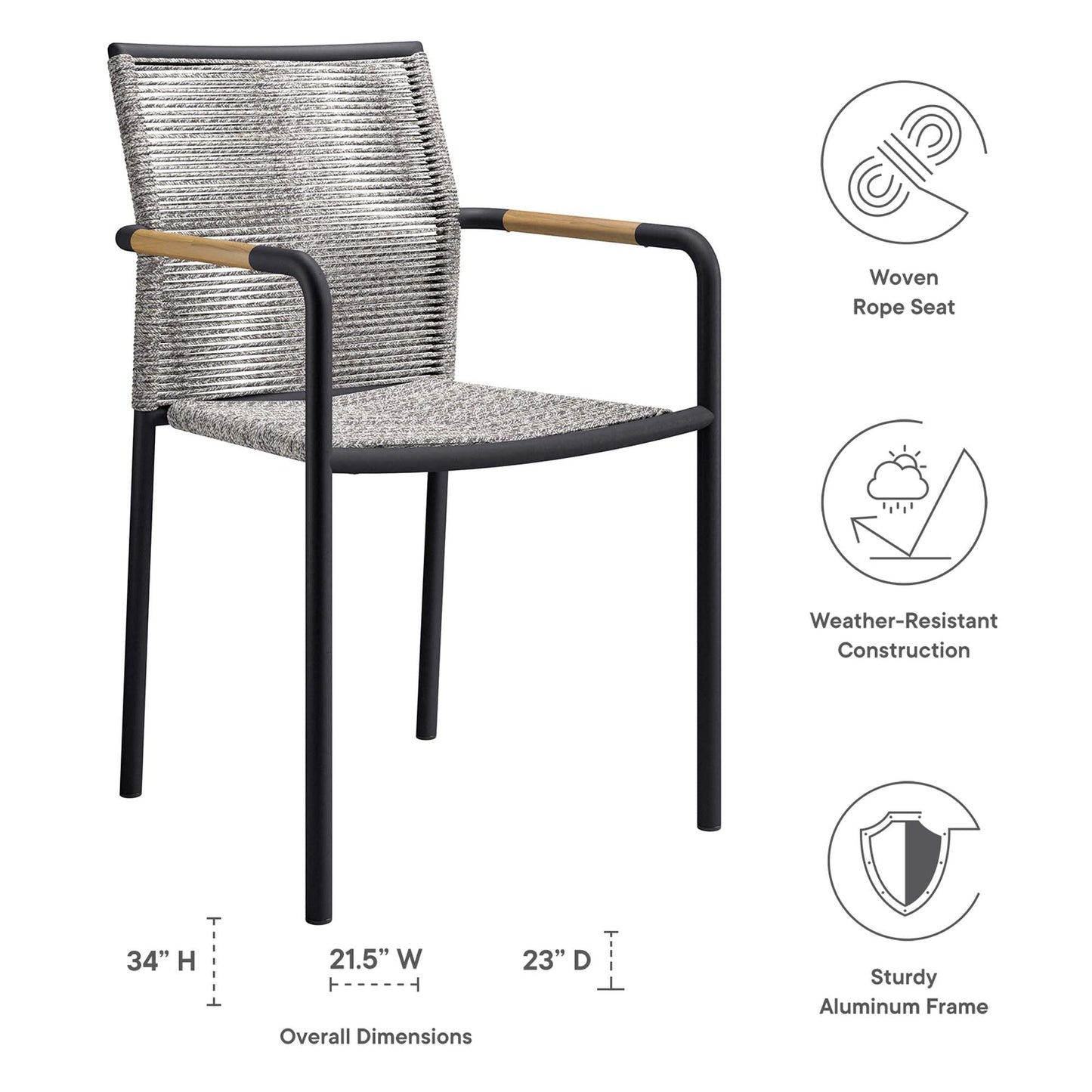 Modway Serenity Outdoor Patio Armchairs Set of 2