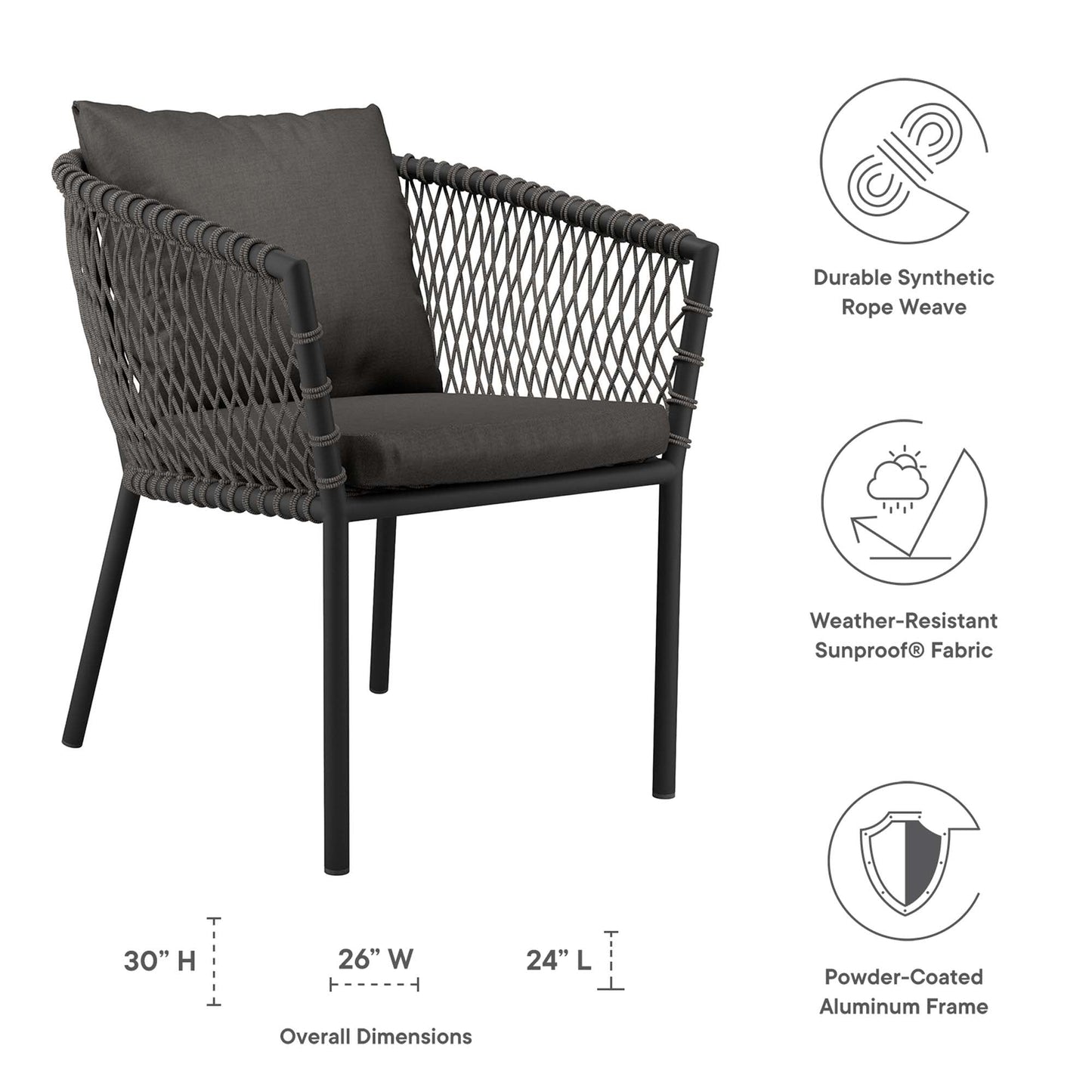 Modway Outdoor and Sailor Patio Dining Armchair