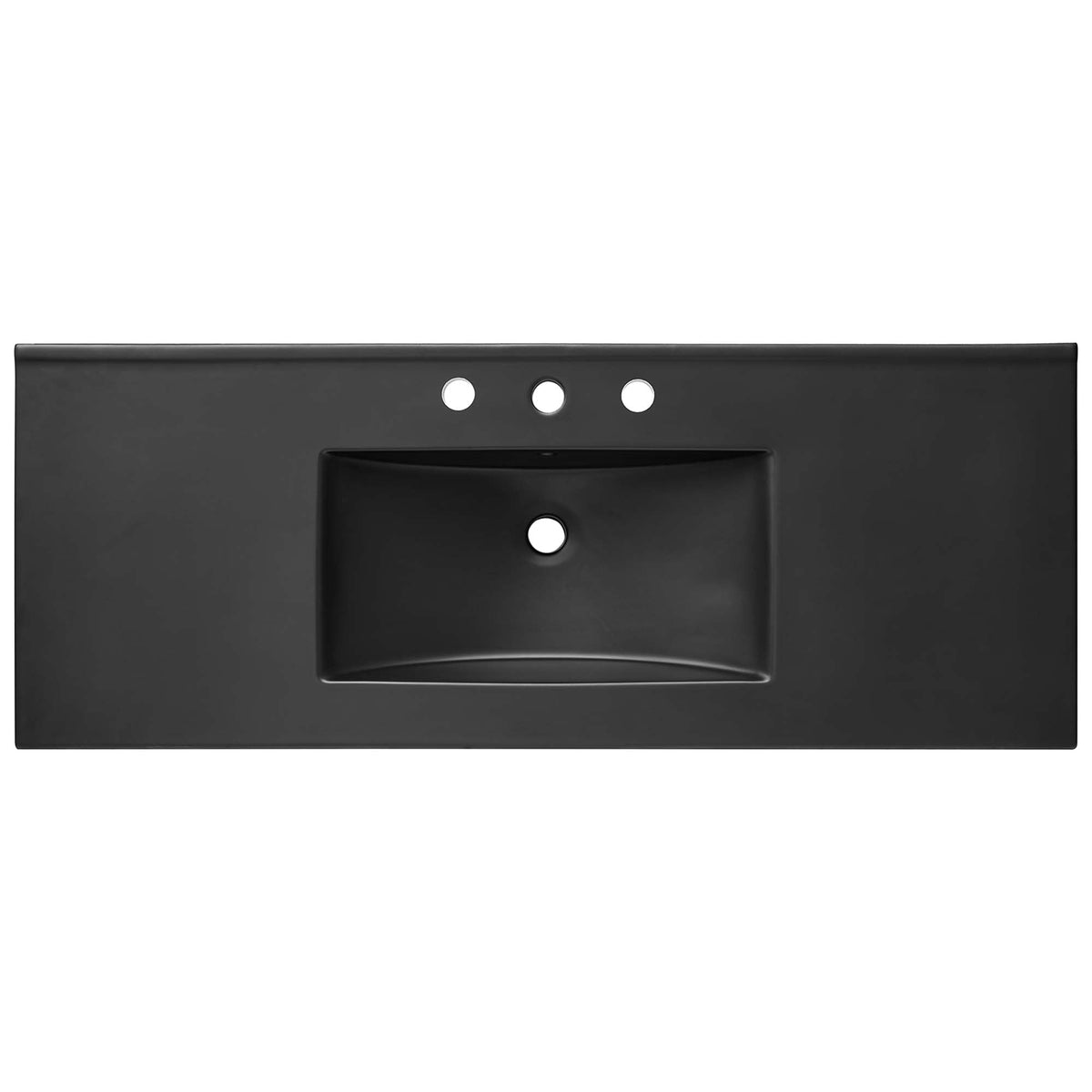Cayman single basin bathroom sink back view in black with mounting holes by HouseOfZazla on Tampa Home & Garden Store