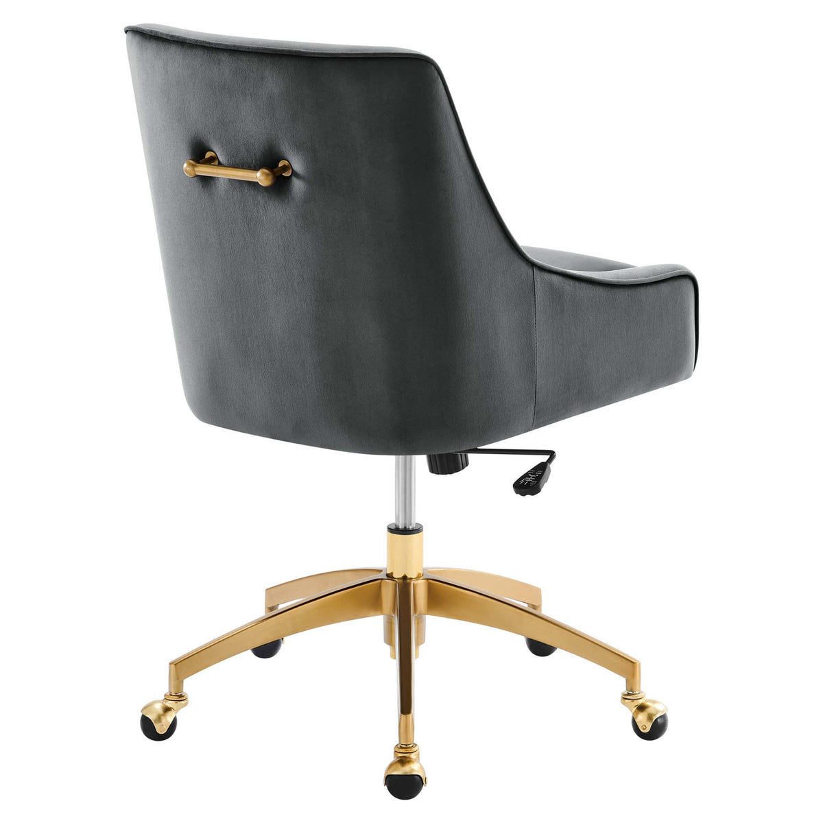 Discern Velvet Office Chair by Modway in gray with gold base and brass back bar on Tampa Home & Garden Store