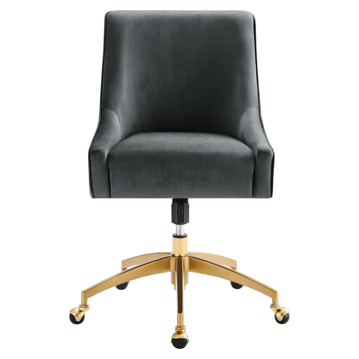 Discern Performance Velvet Office Chair by Modway gray velvet with gold-tone base on Tampa Home & Garden Store