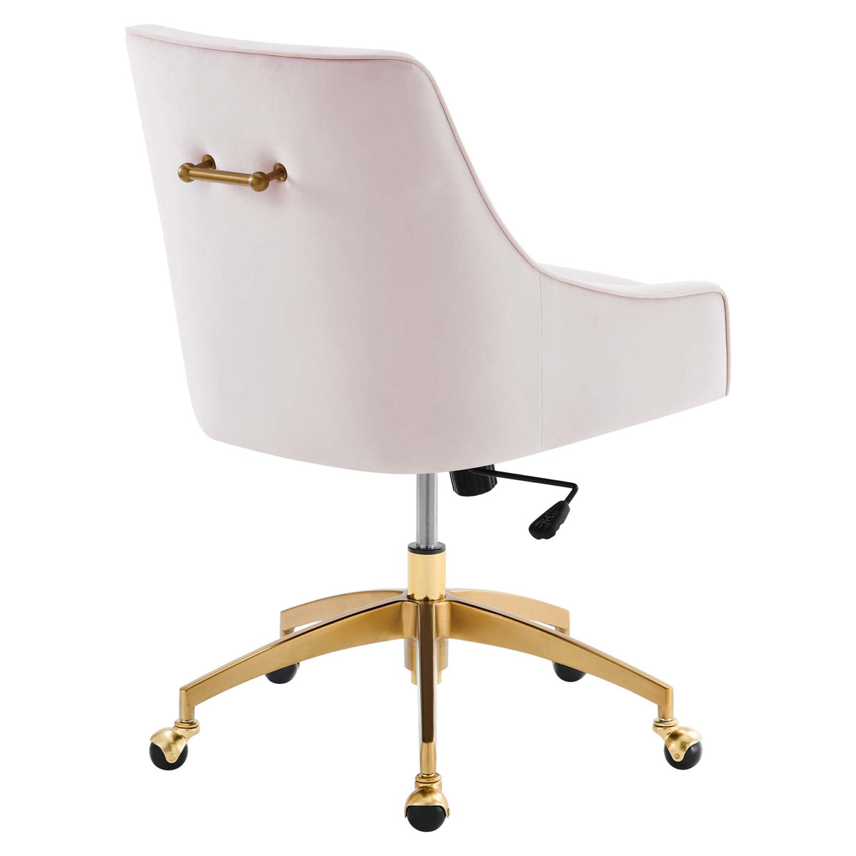Discern Performance Velvet Office Chair by Modway in pink velvet with gold base casters on Tampa Home & Garden Store