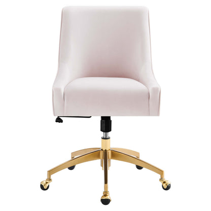 Discern Velvet Office Chair by Modway pink velvet with gold base casters on Tampa Home & Garden Store