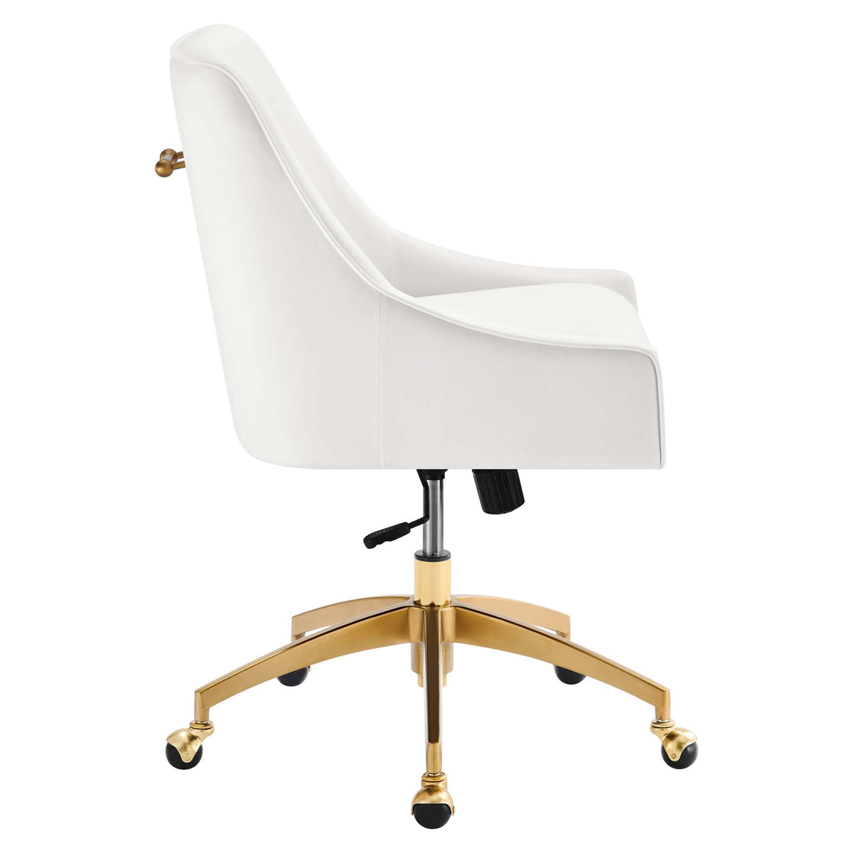 Modway Discern Performance Velvet Office Chair white velvet with gold base on Tampa Home & Garden Store