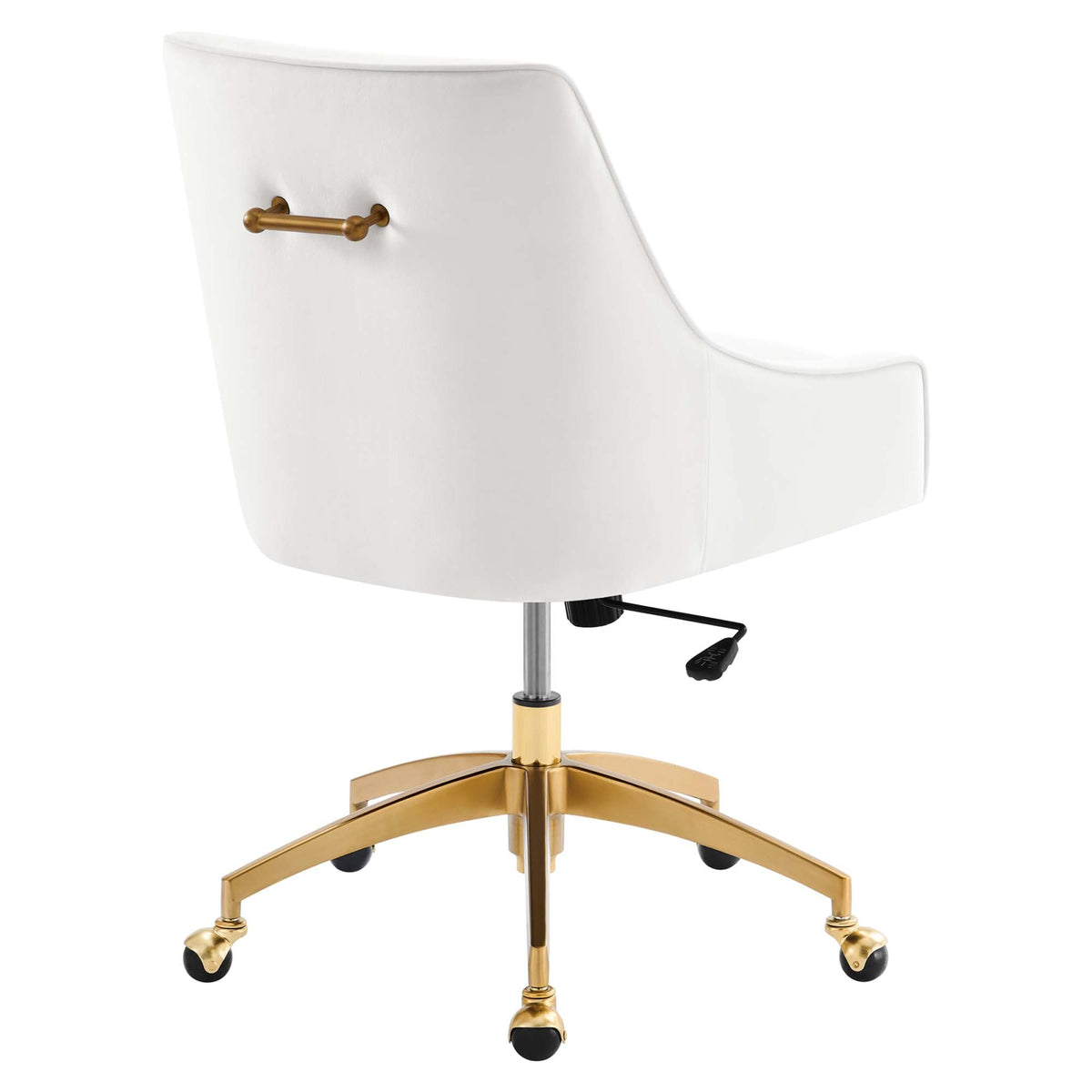 Discern Performance Velvet Office Chair by Modway, white velvet with curved back and brass base on Tampa Home & Garden Store