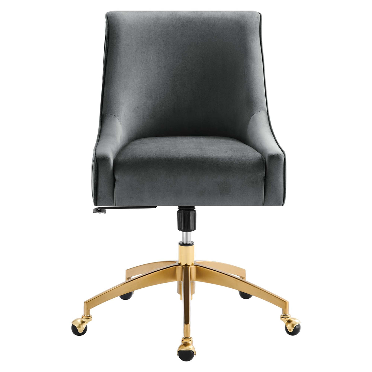 Discern Performance Velvet Office Chair by Modway gray velvet upholstery with gold base on Tampa Home & Garden Store
