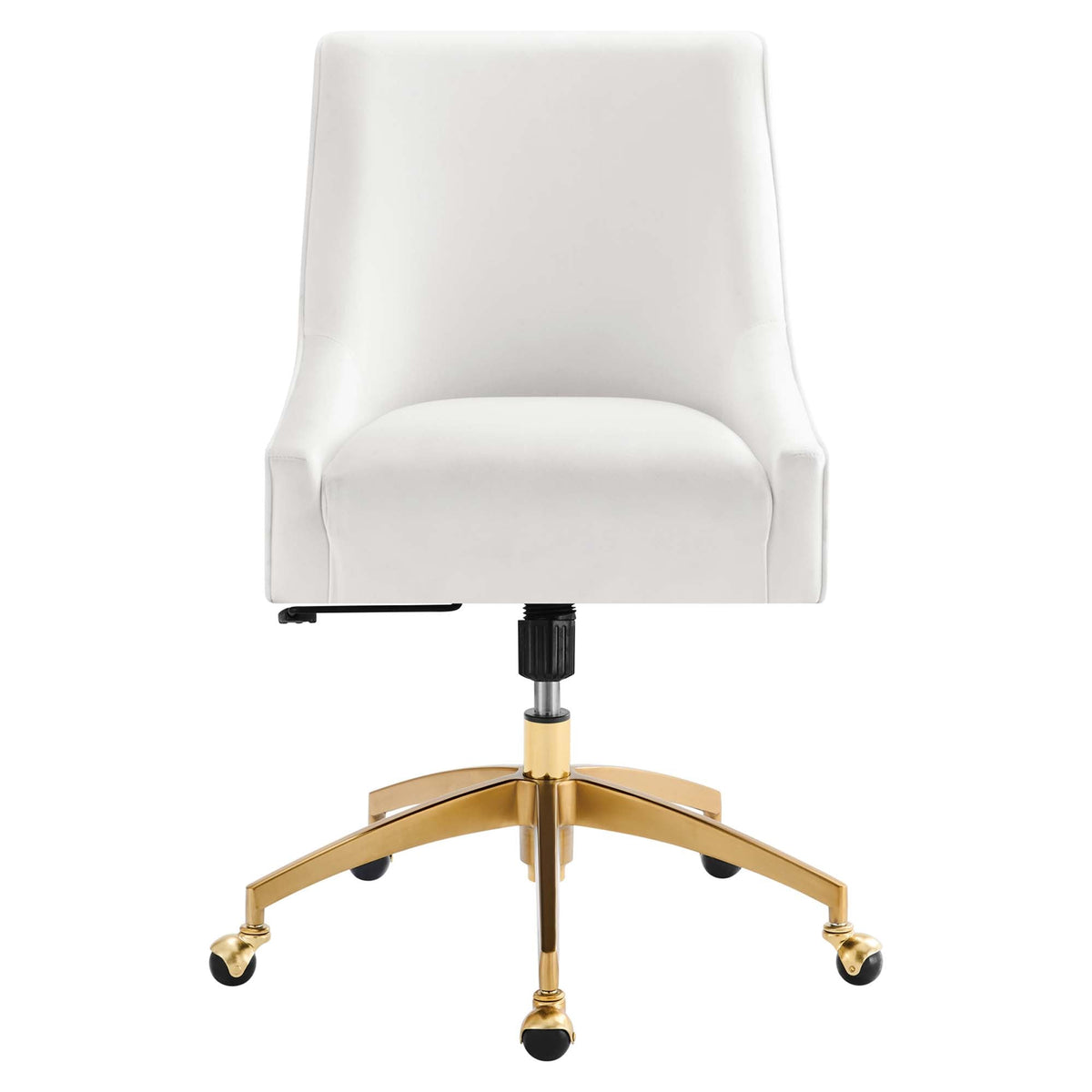 Discern Performance Velvet Office Chair white upholstery with gold-tone base on Tampa Home & Garden Store