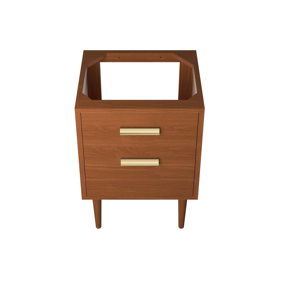 Cassia 24in teak wood bathroom vanity cabinet Modway with brass drawer pulls on Tampa Home & Garden Store