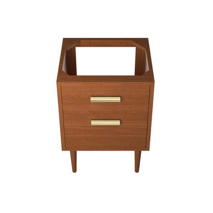 Cassia 24in teak wood bathroom vanity cabinet Modway with brass drawer pulls on Tampa Home & Garden Store