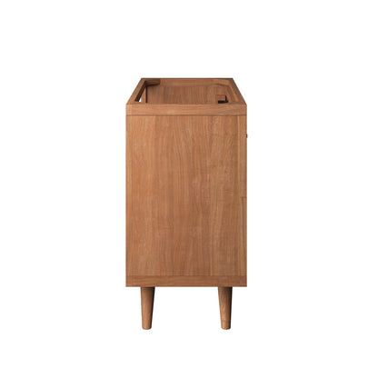 Birdie 36in teak wood bathroom vanity cabinet by HouseOfZazla with tapered legs on Tampa Home & Garden Store