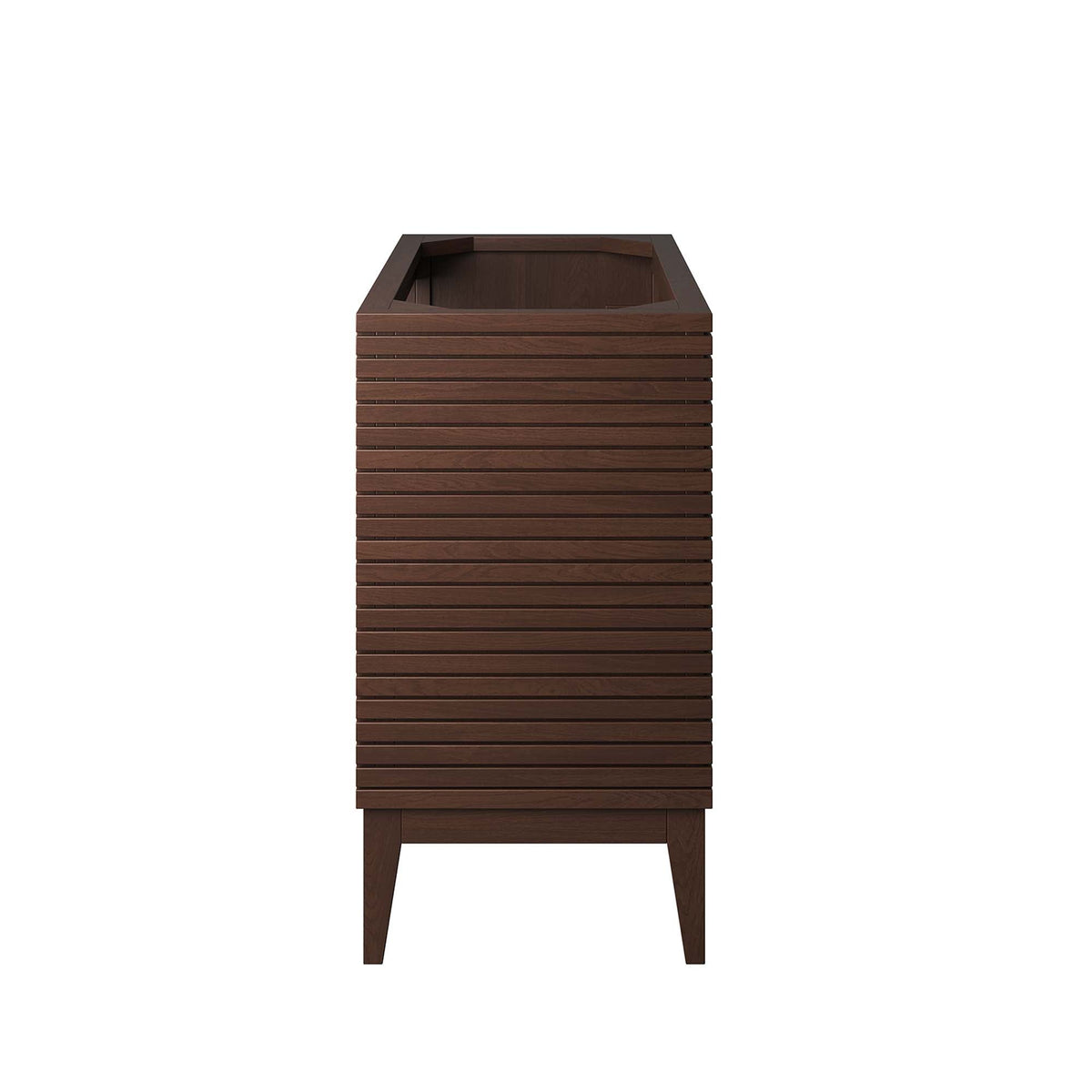Modway Ledger 36in wood vanity cabinet with dark slatted exterior and sink opening on Tampa Home & Garden Store