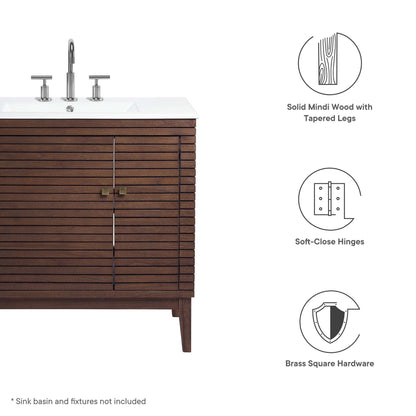Ledger 36in wood vanity by Modway countertop, chrome faucet, tapered legs; sink not included on Tampa Home & Garden Store