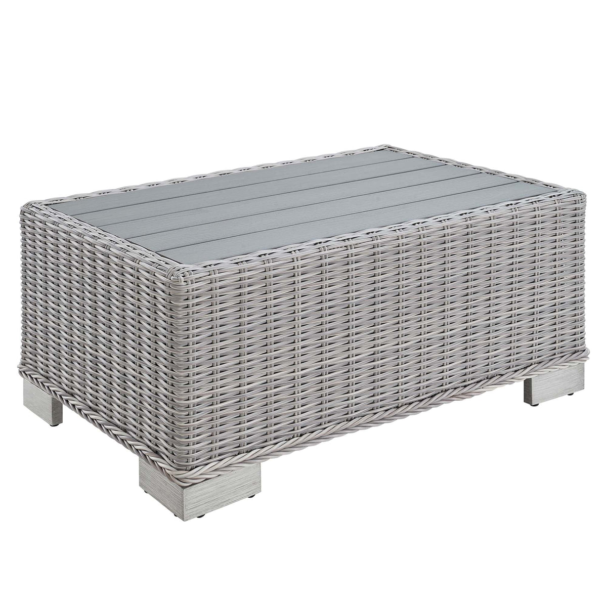 Conway 4-Piece outdoor patio wicker rattan sofa table set gray top by Modway on Tampa Home & Garden Store