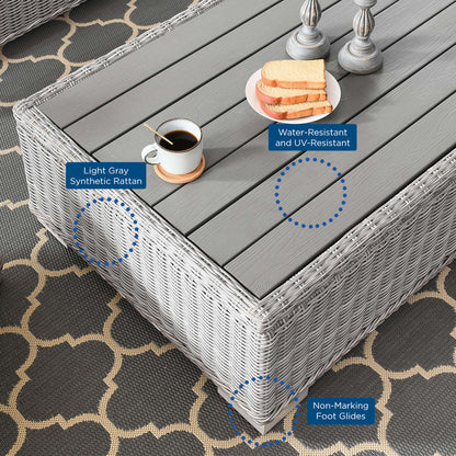 Conway 4-Piece Outdoor Patio Wicker Rattan Furniture Set by Modway, light gray synthetic rattan on Tampa Home & Garden Store