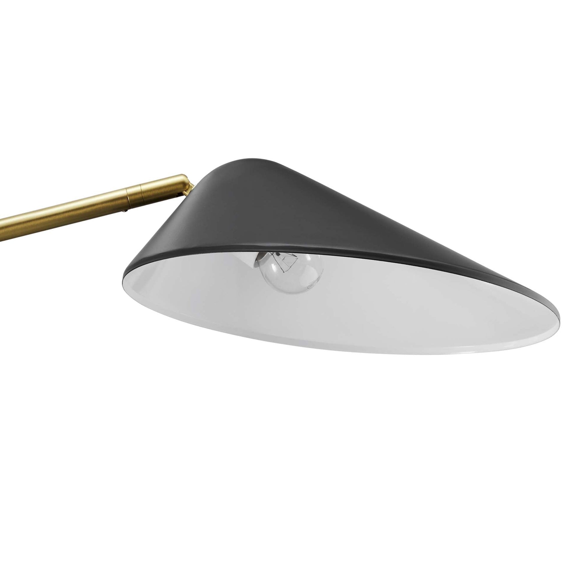 Journey Standing Floor Lamp by Modway with black shade and brass stem on Tampa Home & Garden Store