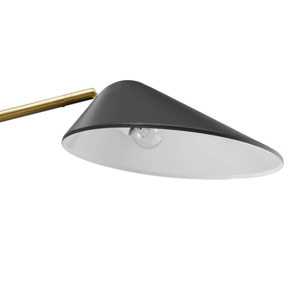 Journey Standing Floor Lamp by Modway with black shade and brass stem on Tampa Home & Garden Store