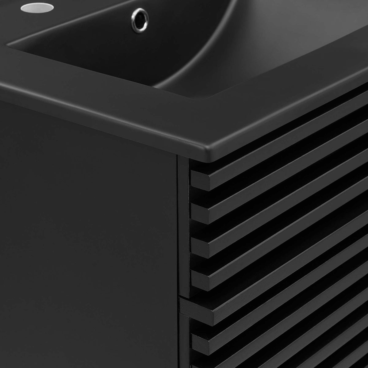 Render Bathroom Vanity by Modway, black cabinet with slatted drawers, HouseOfZazla suite on Tampa Home & Garden Store