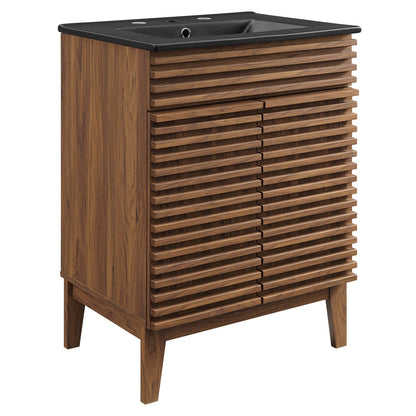 Render Bathroom Vanity by Modway, slatted cabinet with black countertop HouseOfZazla on Tampa Home & Garden Store