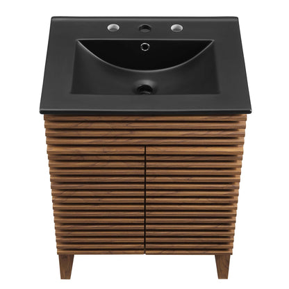 Render Bathroom Vanity by Modway black countertop vanity with integrated sink on wooden base on Tampa Home & Garden Store