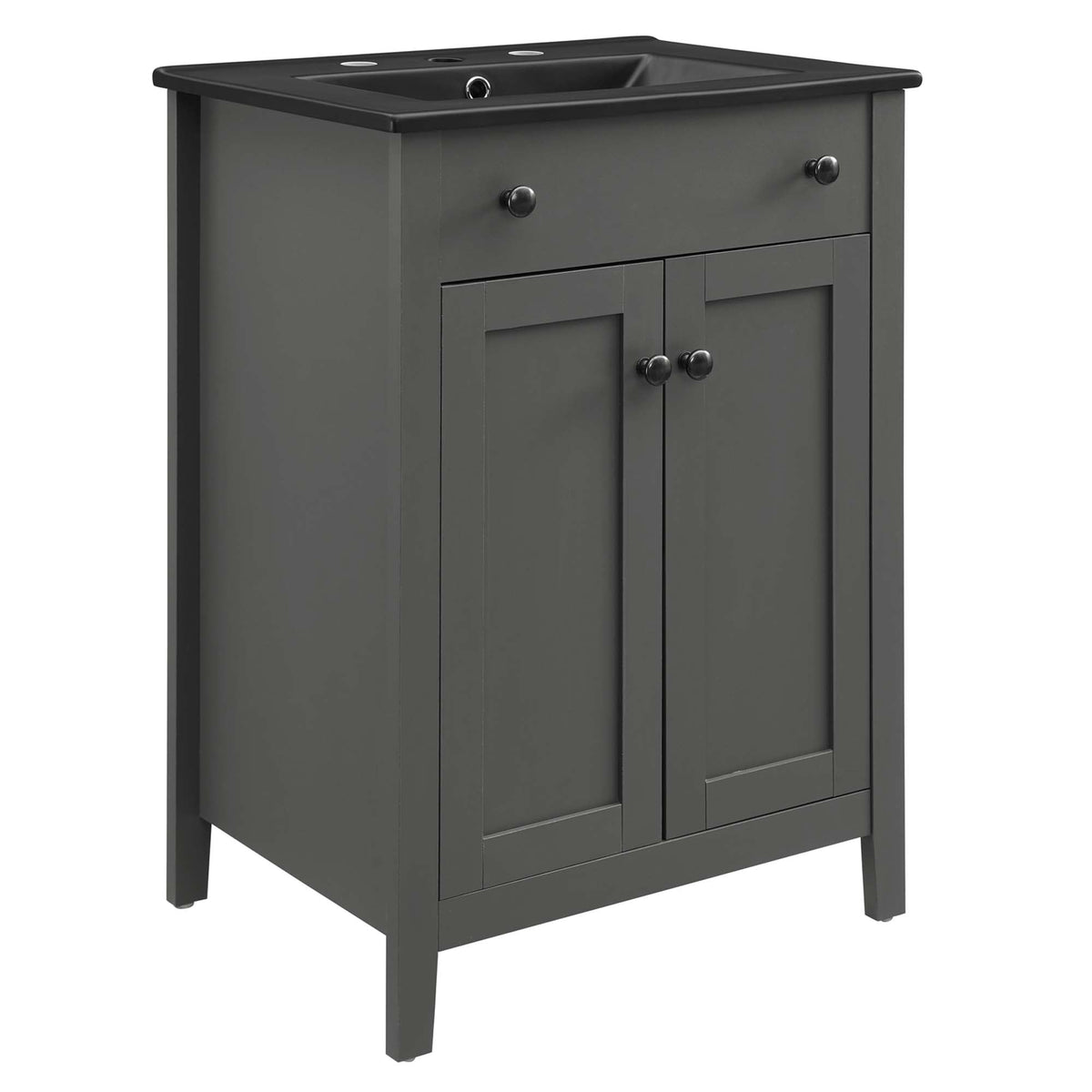 Nantucket Bathroom Vanity by Modway, gray vanity with black countertop, 2-door base on Tampa Home & Garden Store